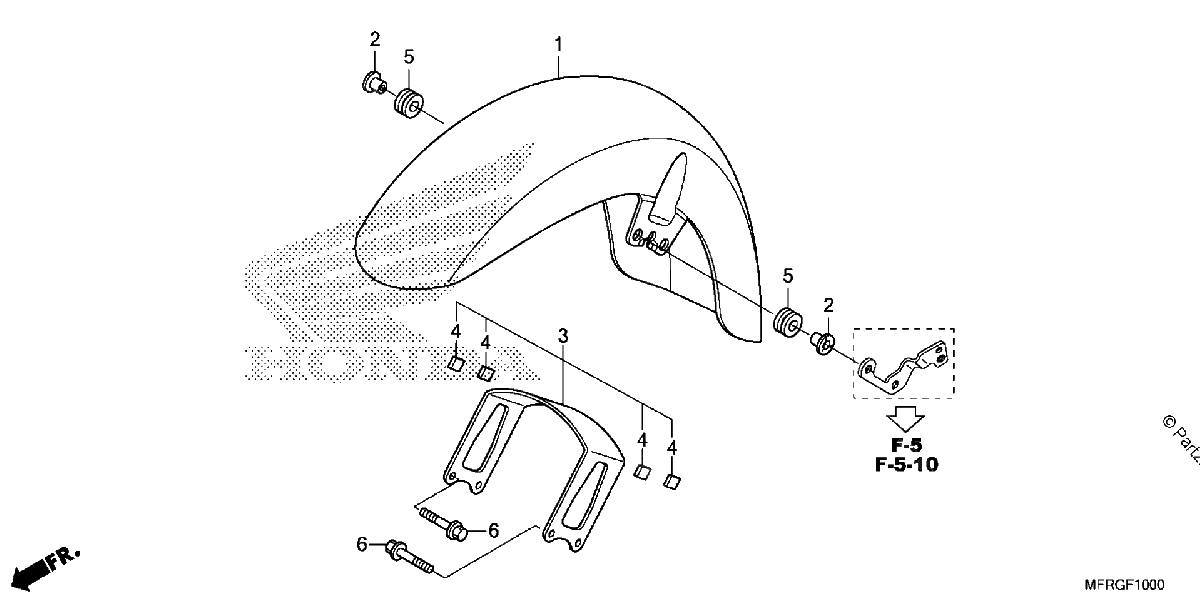 Diagrama de FRONT FENDER 1