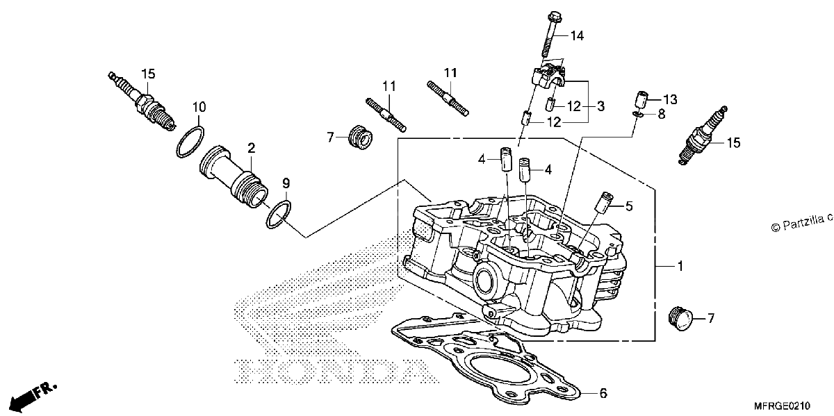 Diagrama de REAR CYLINDER HEAD