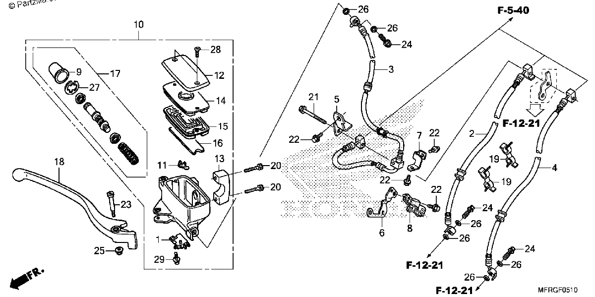 Diagrama de FRONT BRAKE MASTER CYLINDER 2