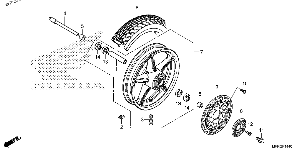 Diagrama de FRONT WHEEL 1