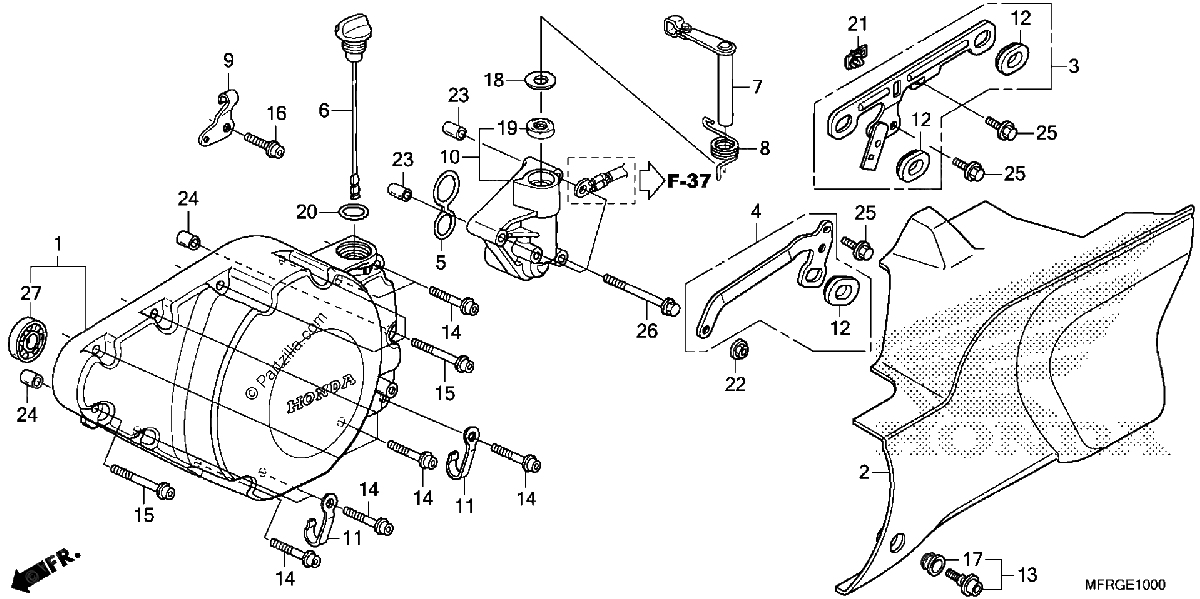 Diagrama de LEFT CRANKCASE COVER