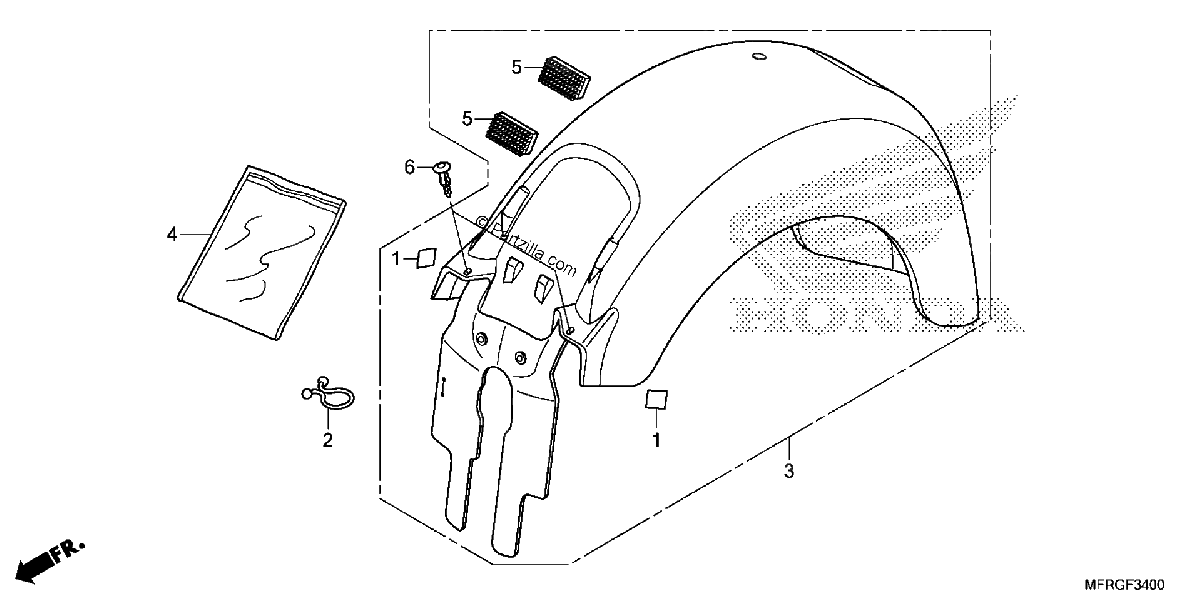 Diagrama de REAR FENDER 1