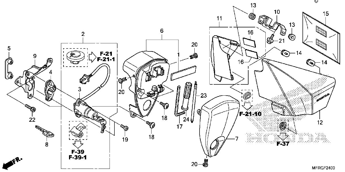 Diagrama de SIDE COVER TOOLS COMBINATION SWITCH