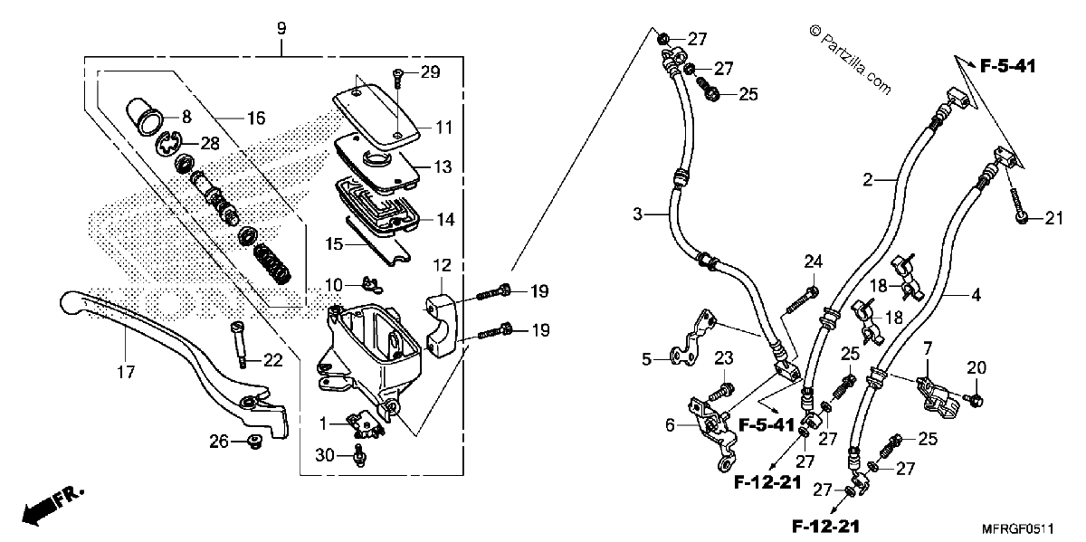 Diagrama de FRONT BRAKE MASTER CYLINDER 3