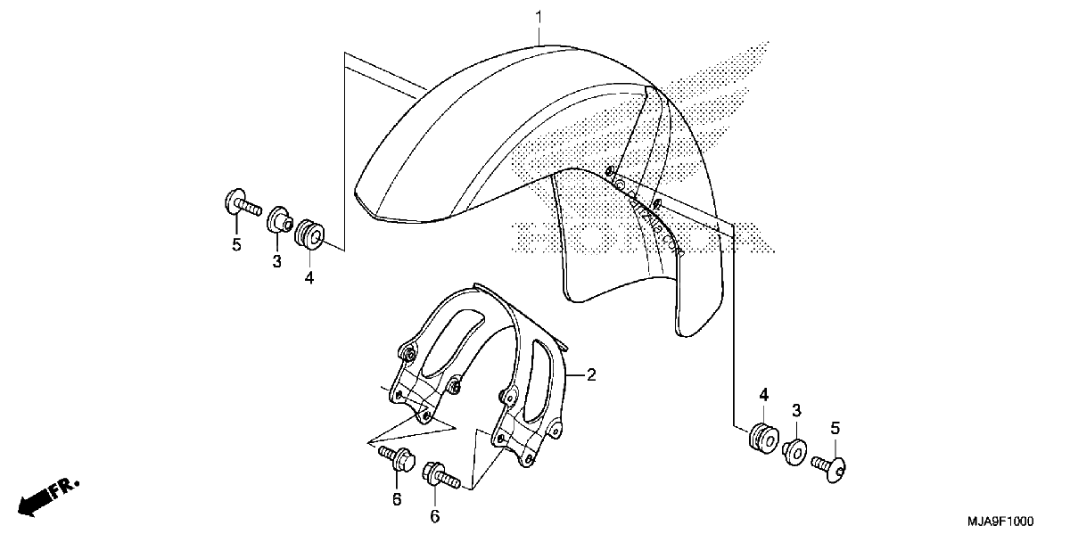 Diagrama de FRONT FENDER VT750C CS