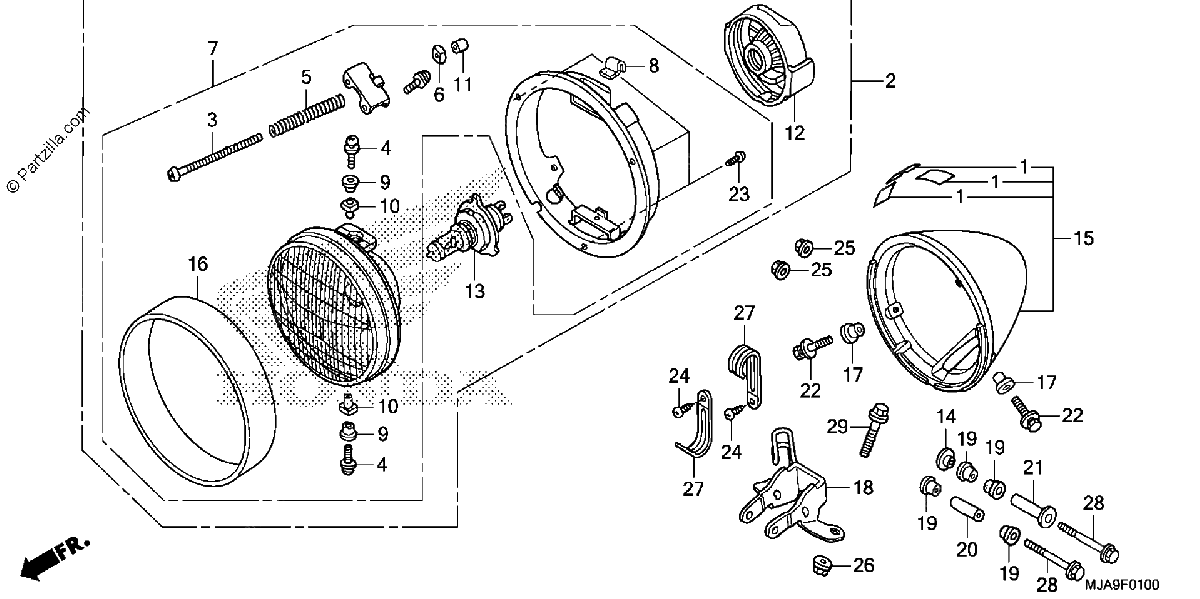 Diagrama de HEADLIGHT VT750C CS