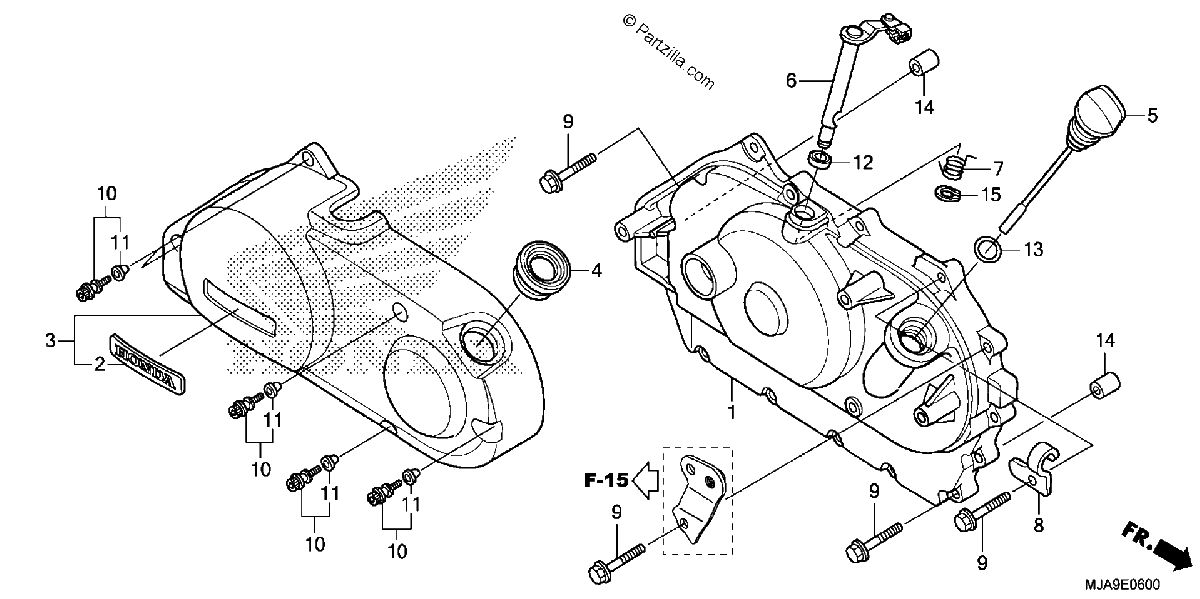 Diagrama de RIGHT CRANKCASE COVER