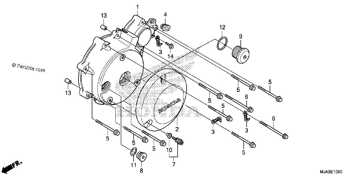 Diagrama de LEFT CRANKCASE COVER