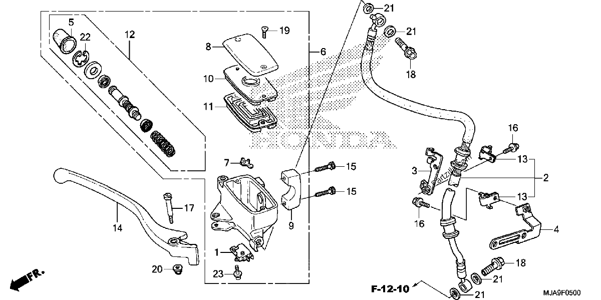 Diagrama de FRONT BRAKE MASTER CYLINDER 1