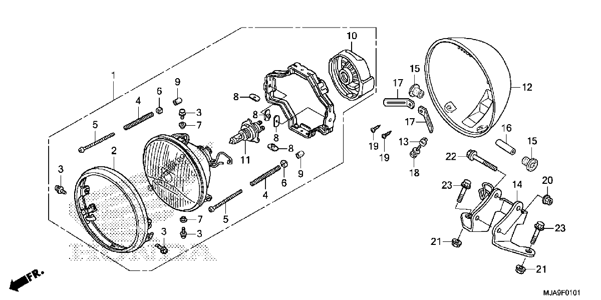 Diagrama de HEADLIGHT VT750C2B