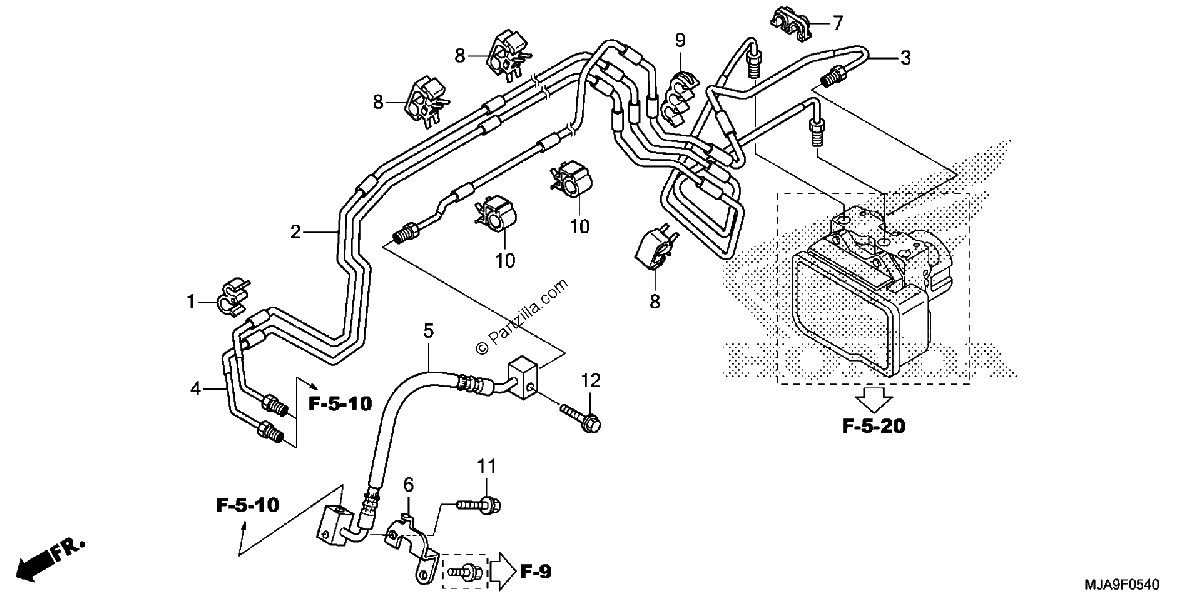 Diagrama de FRONT BRAKE PIPE
