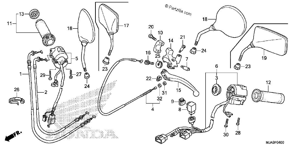 Diagrama de HANDLE LEVER SWITCH CABLE