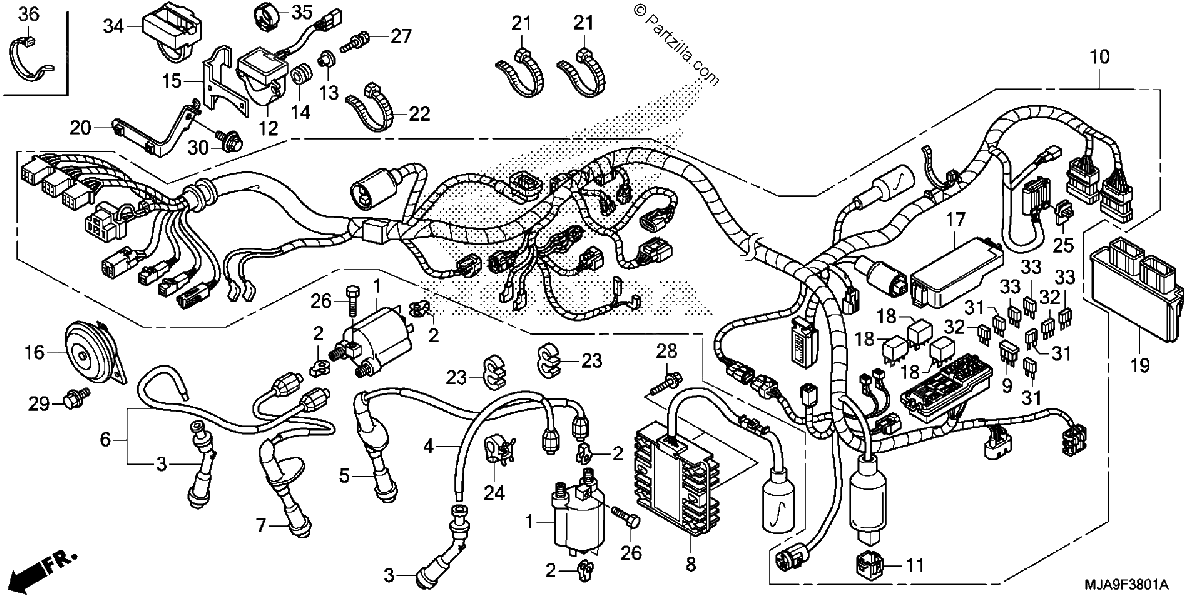 Diagrama de WIRE HARNESS VT750CS