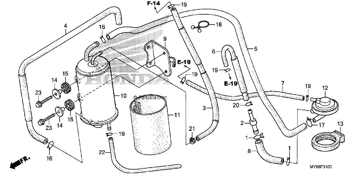 Diagrama de EVAP CANISTER AC