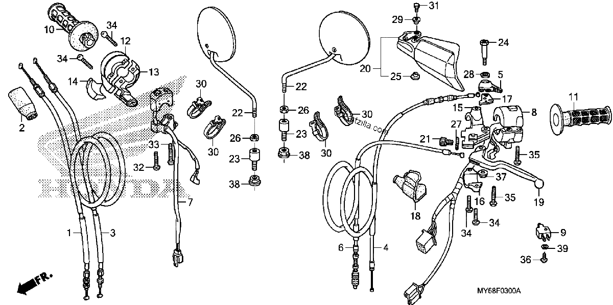 Diagrama de HANDLE LEVER SWITCH CABLE