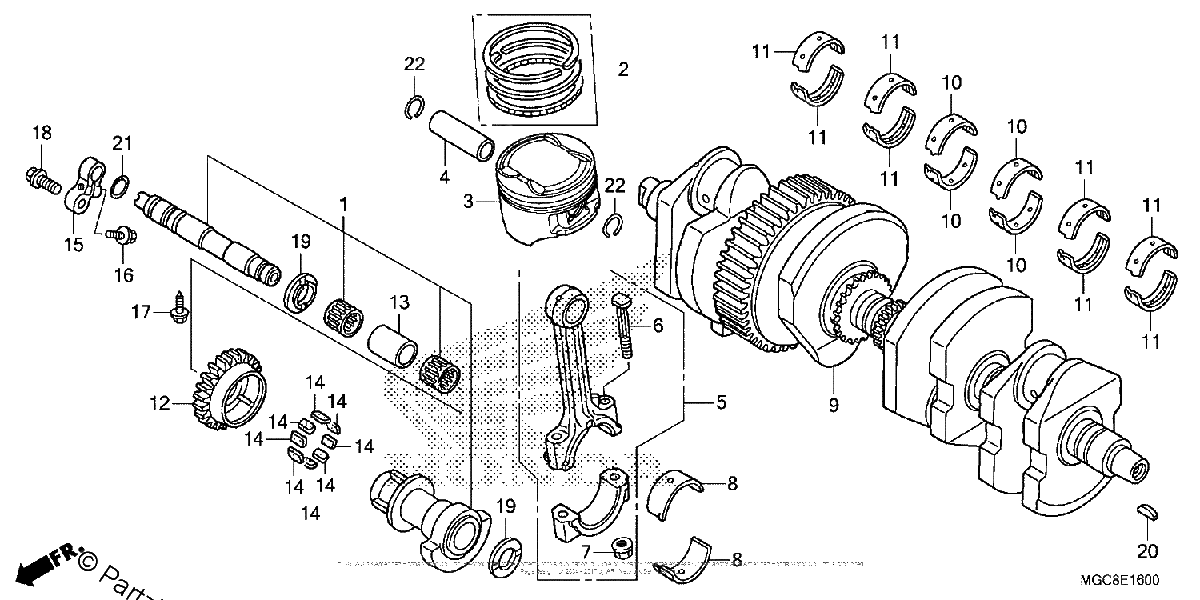 Diagrama de CRANKSHAFT PISTON
