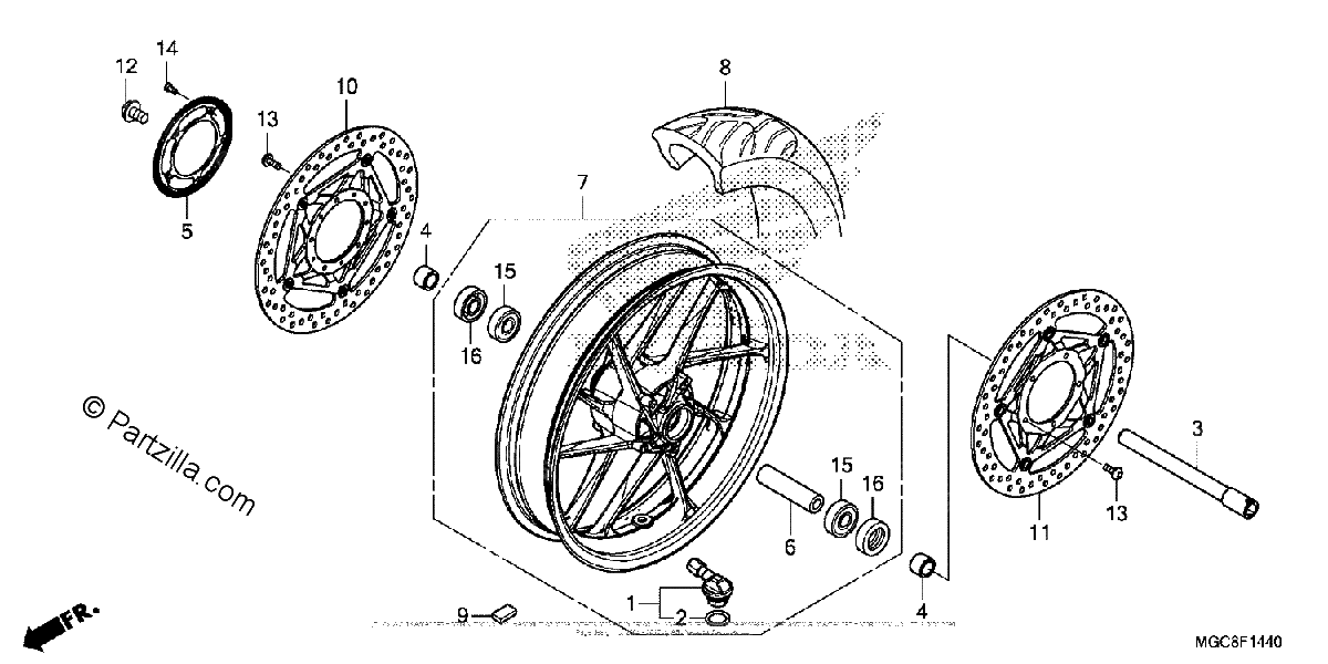 Diagrama de FRONT WHEEL 2