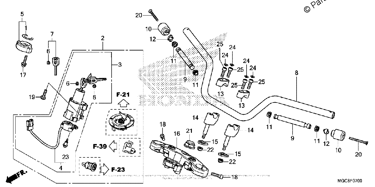 Diagrama de HANDLEBAR TOP BRIDGE