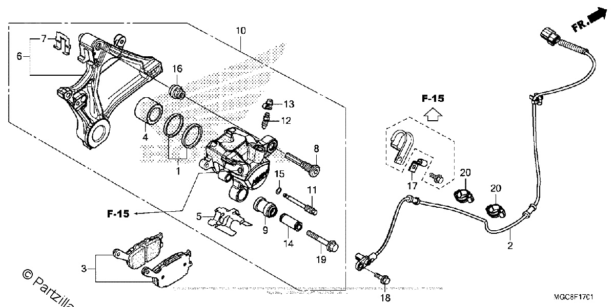 Diagrama de REAR BRAKE CALIPER 2