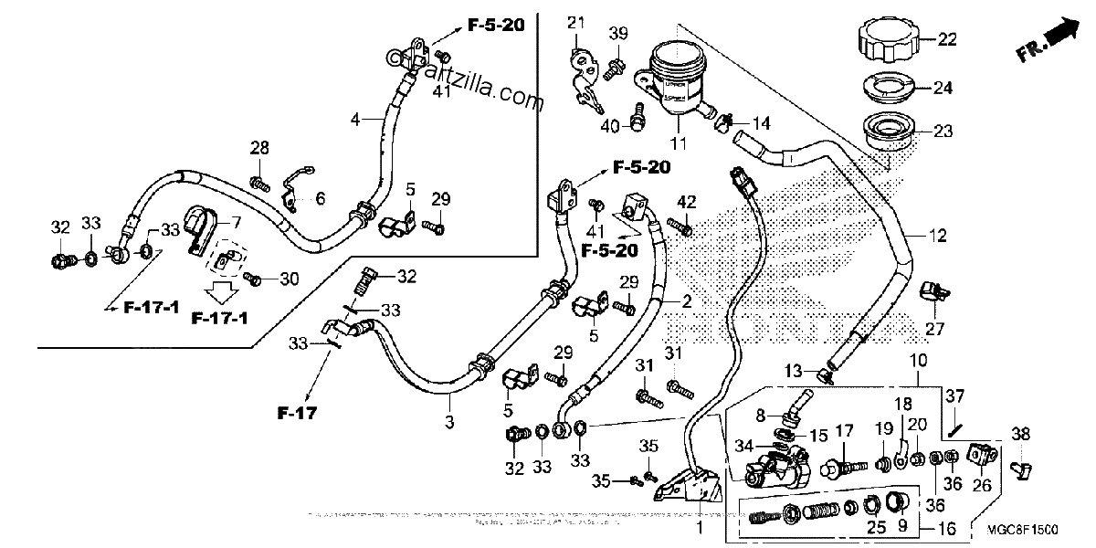 Diagrama de REAR BRAKE MASTER CYLINDER