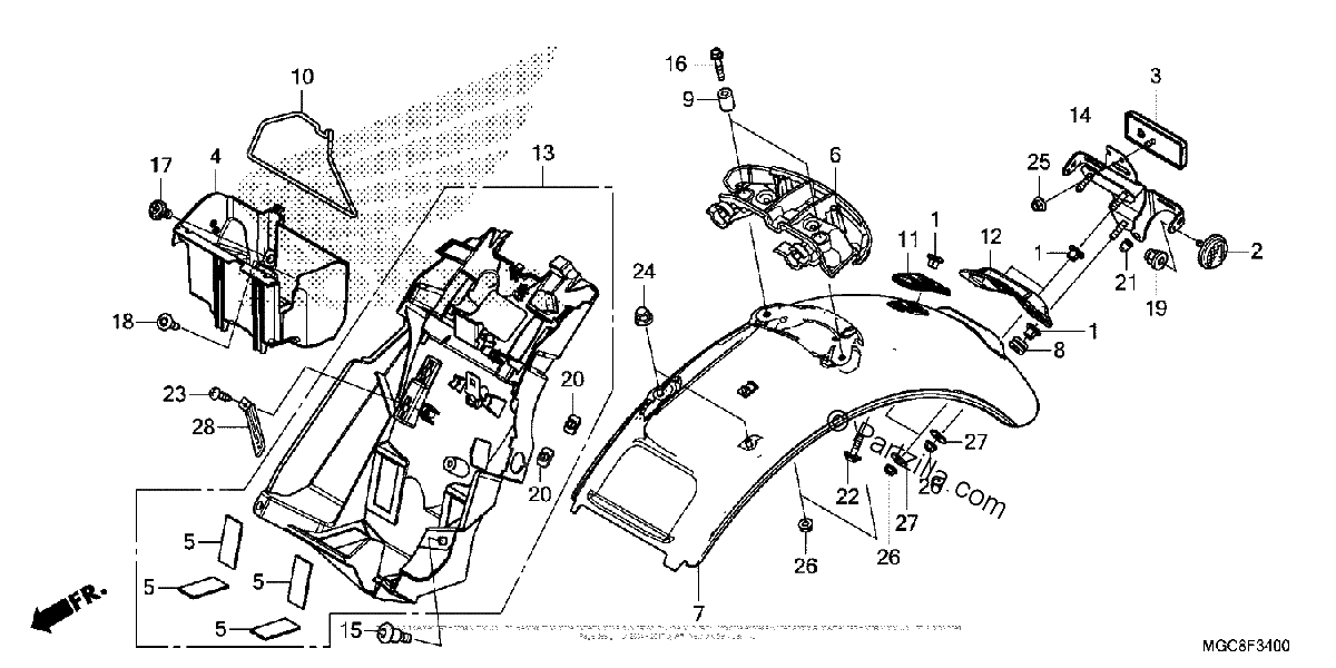 Diagrama de REAR FENDER