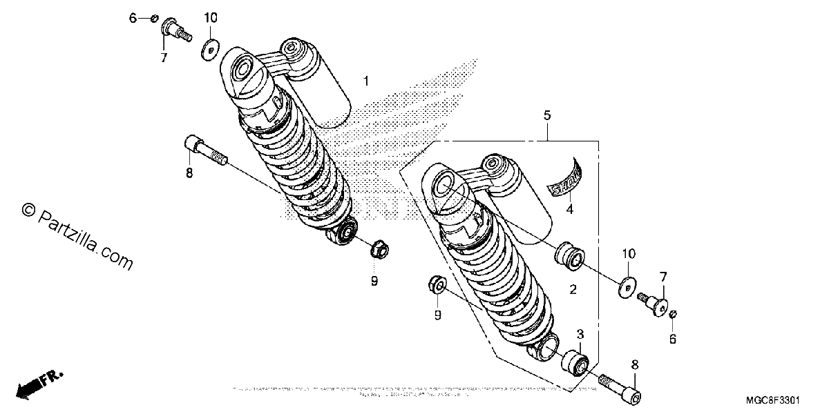 Diagrama de REAR SHOCK ABSORBER 2