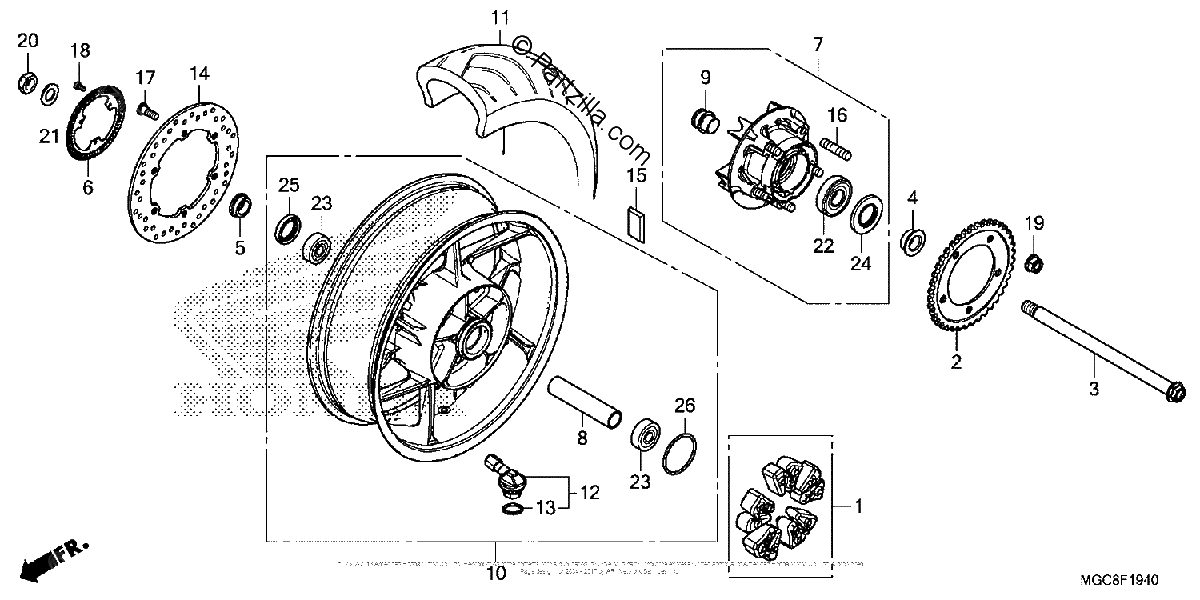 Diagrama de REAR WHEEL 2