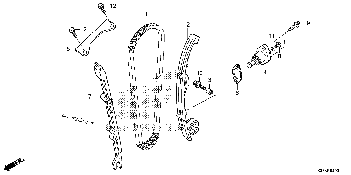 Diagrama de CAM CHAIN TENSIONER