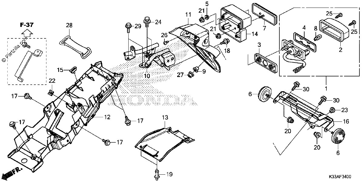 Diagrama de REAR FENDER