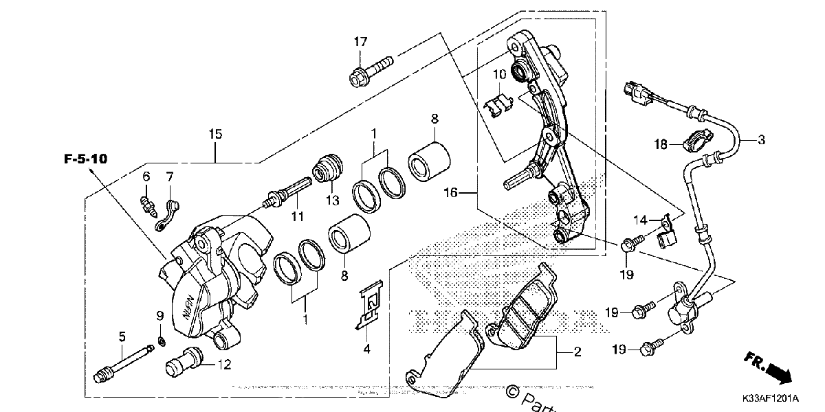 Diagrama de FRONT BRAKE CALIPER ABS