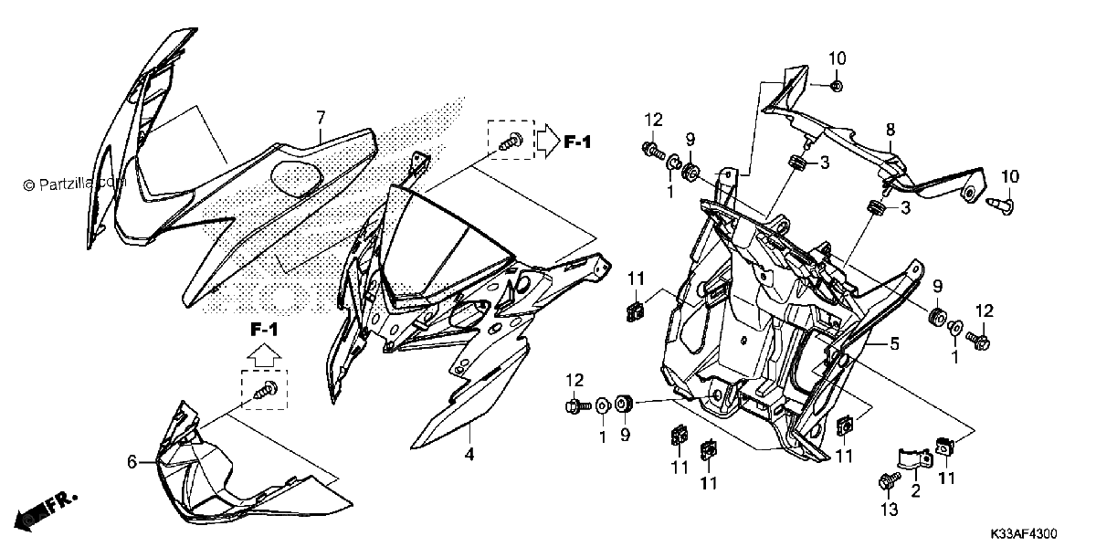 Diagrama de FRONT COWL