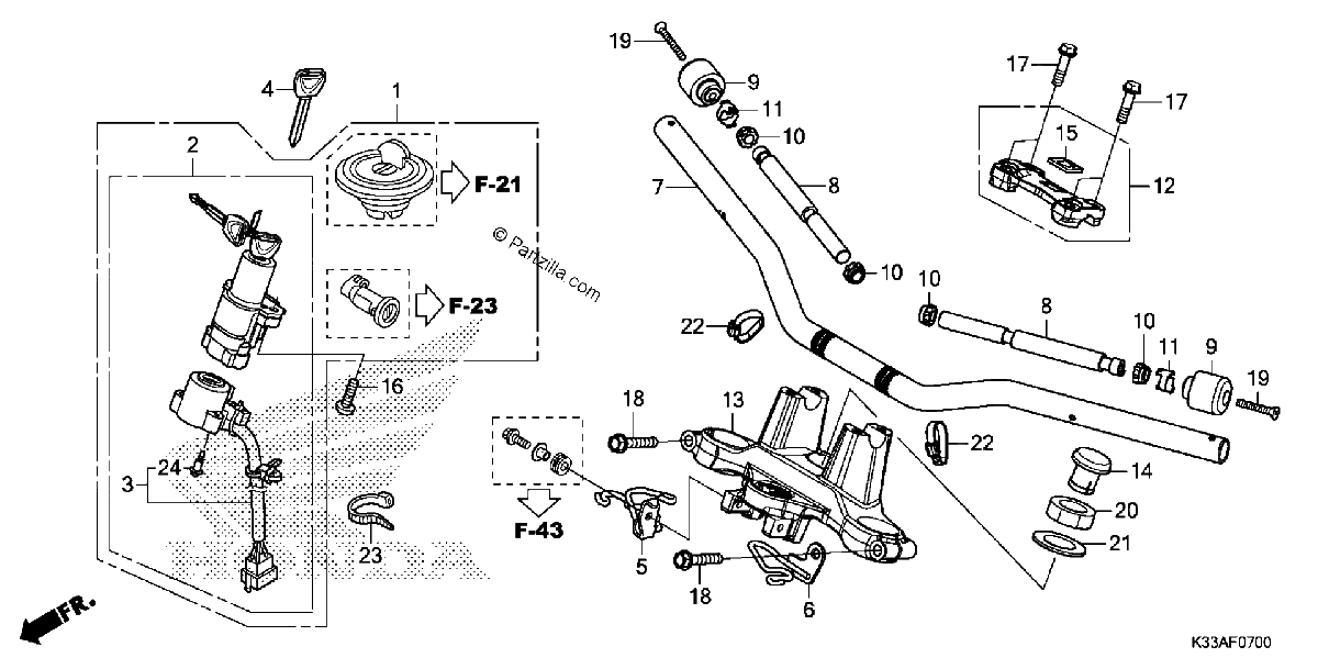 Diagrama de HANDLEBAR TOP BRIDGE