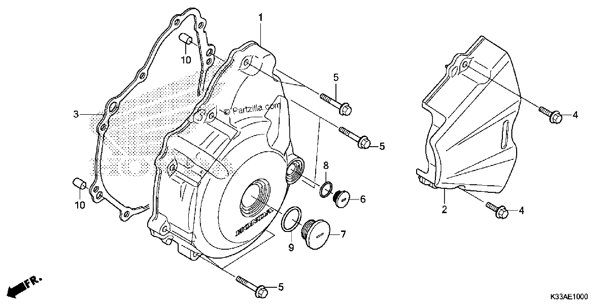 Diagrama de LEFT CRANKCASE COVER