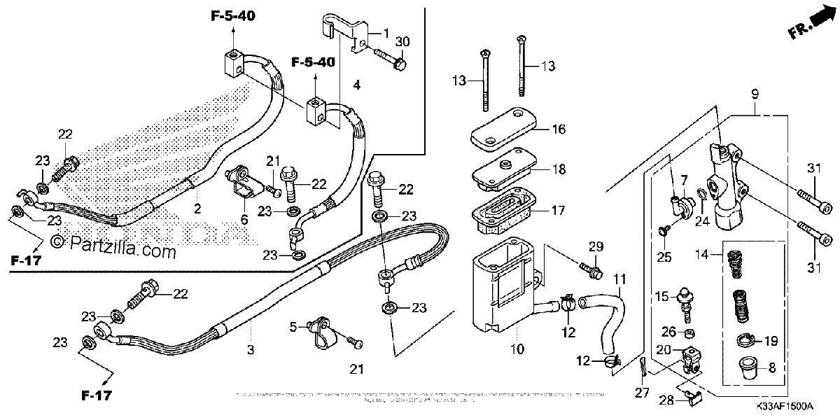 Diagrama de REAR BRAKE MASTER CYLINDER