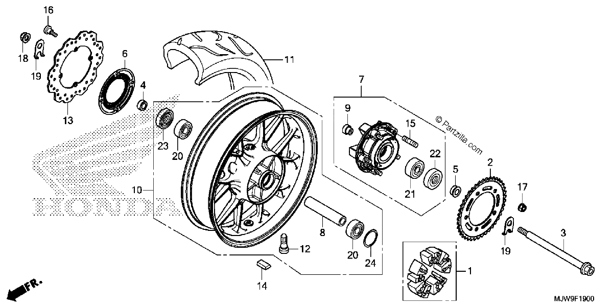 Diagrama de REAR WHEEL