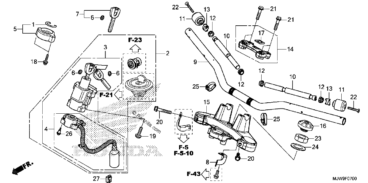 Diagrama de HANDLEBAR TOP BRIDGE