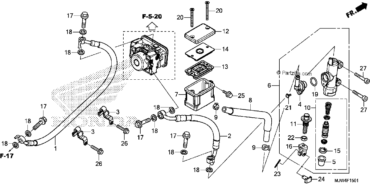 Diagrama de REAR BRAKE MASTER CYLINDER 2