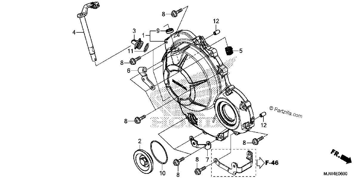 Diagrama de RIGHT CRANKCASE COVER