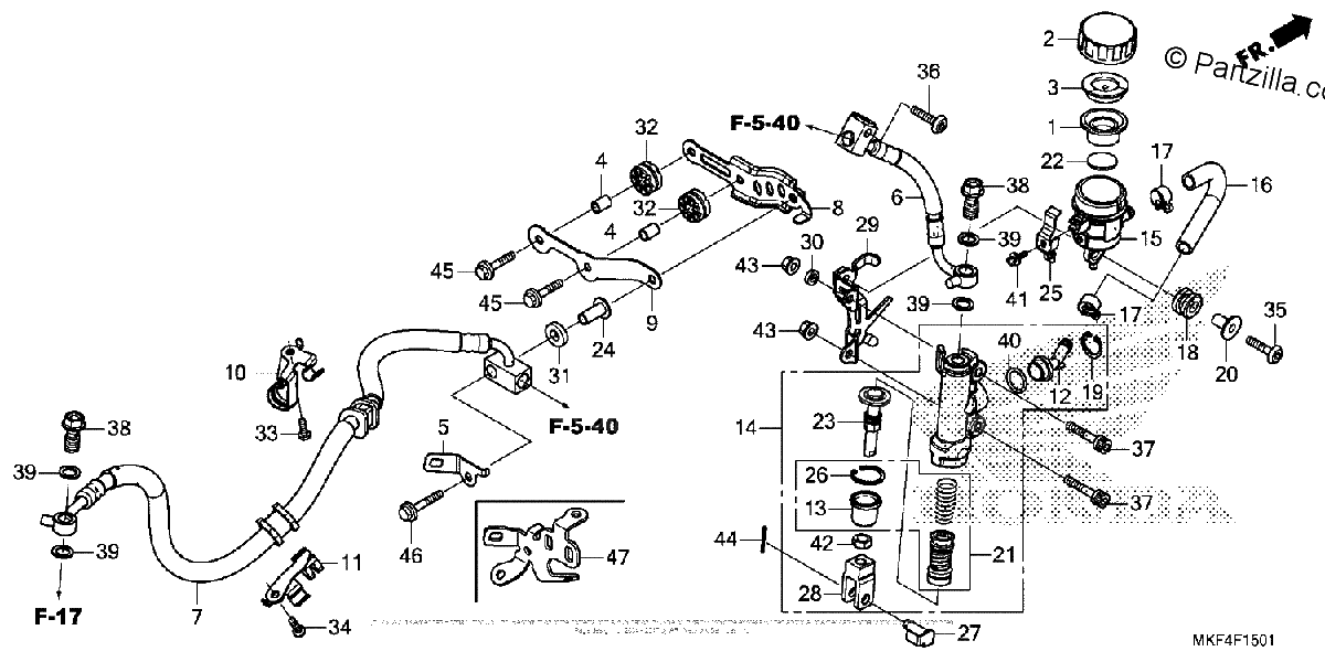 Diagrama de REAR BRAKE MASTER CYLINDER 2