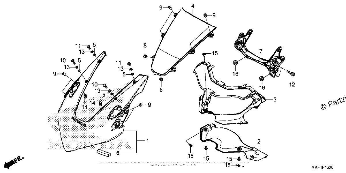 Diagrama de UPPER COWL