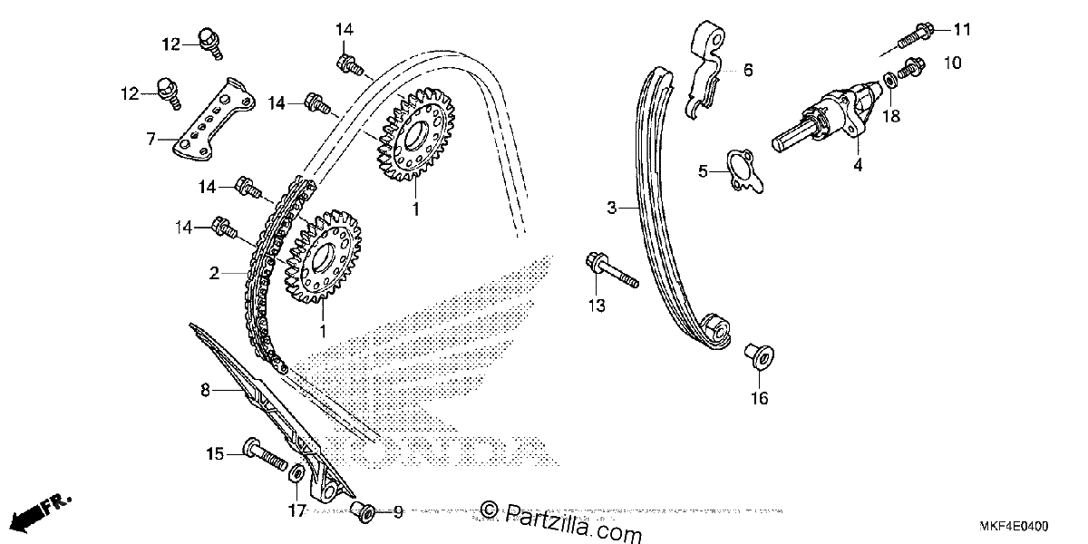 Diagrama de CAM CHAIN TENSIONER