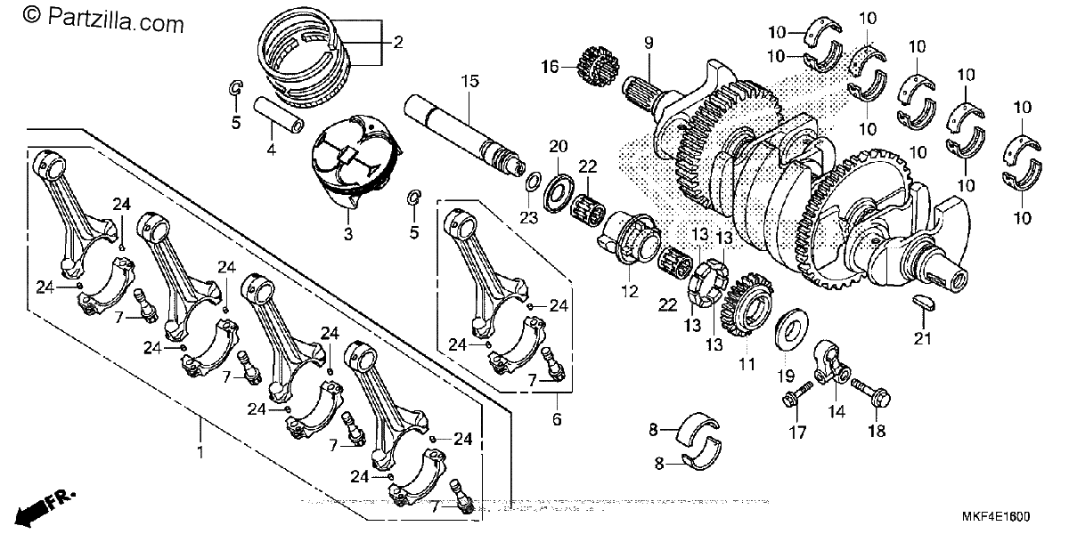 Diagrama de CRANKSHAFT PISTON