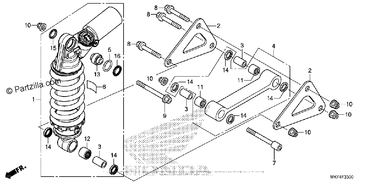 Diagrama de REAR SHOCK ABSORBER 1