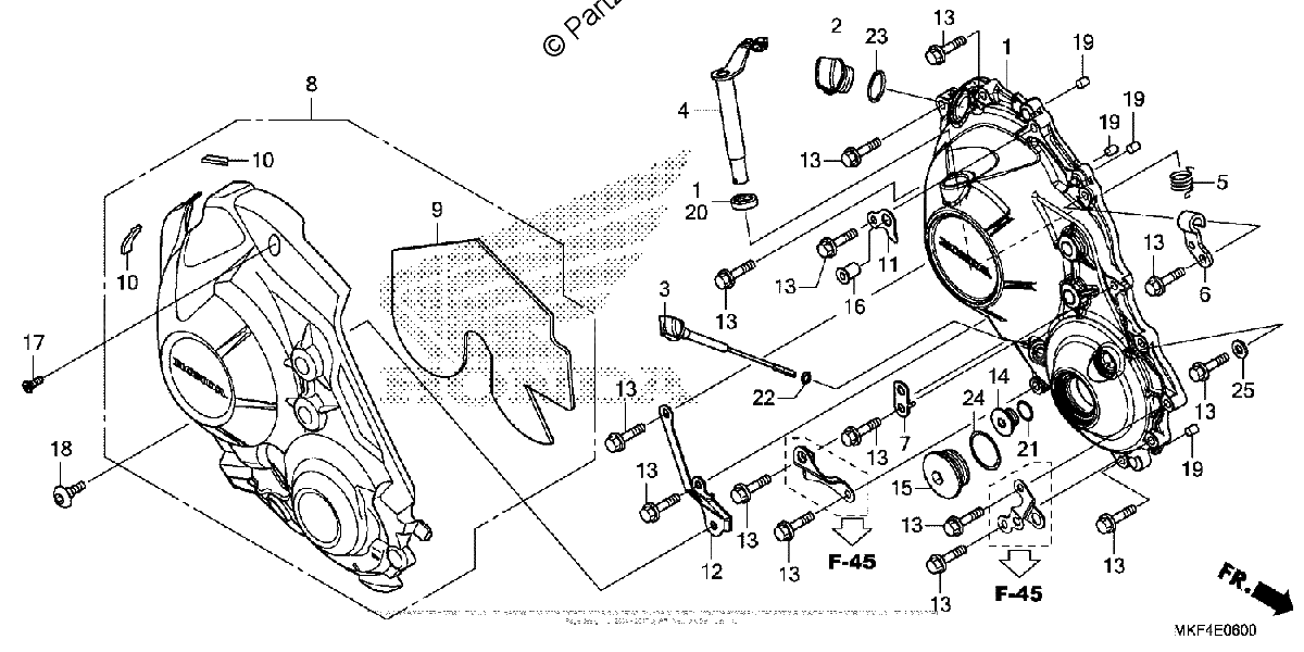 Diagrama de RIGHT CRANKCASE COVER