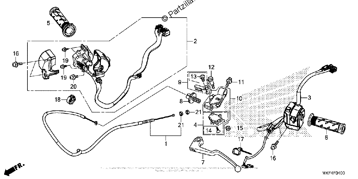 Diagrama de HANDLE LEVER SWITCH CABLE