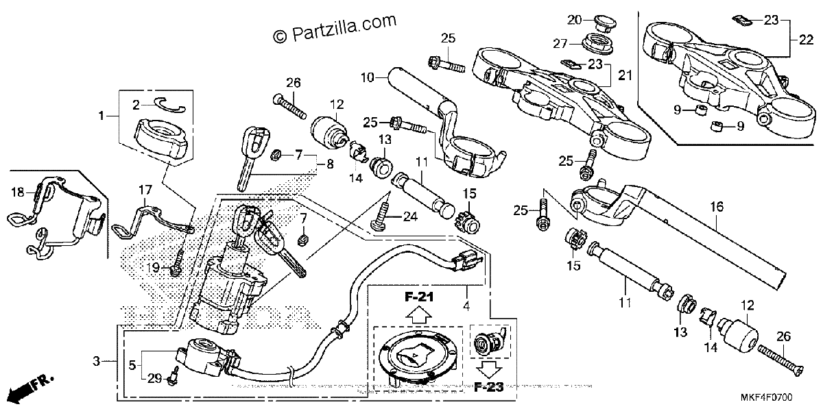 Diagrama de HANDLEBAR TOP BRIDGE