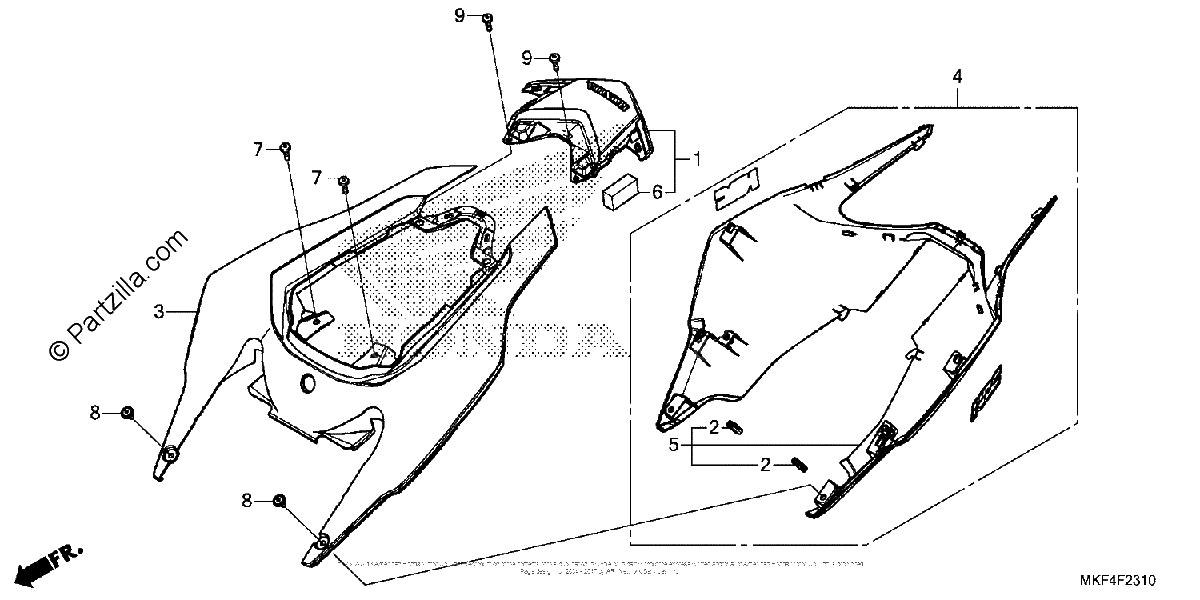 Diagrama de REAR COWL