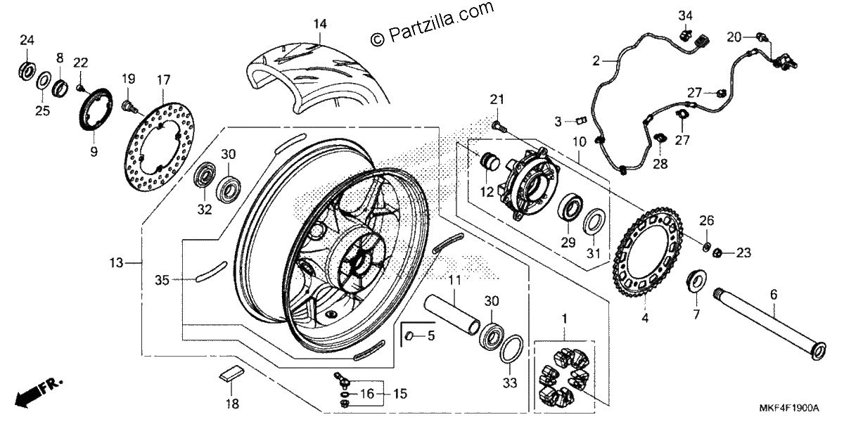 Diagrama de REAR WHEEL