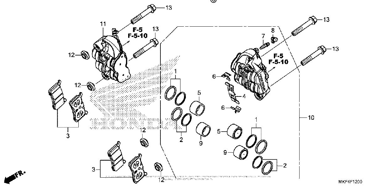 Diagrama de FRONT BRAKE CALIPER 1