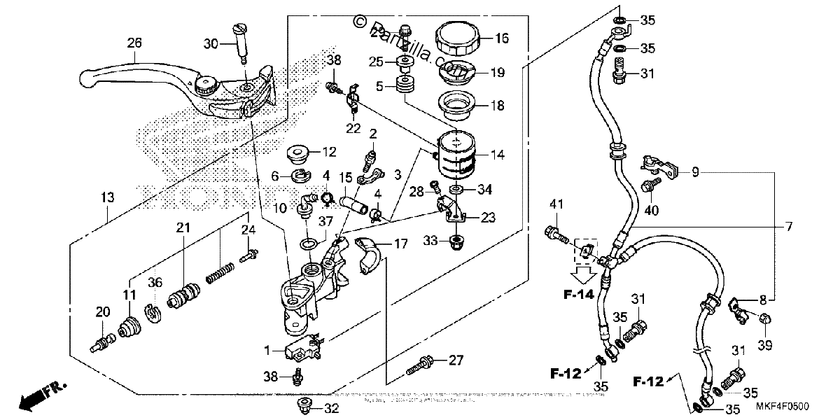 Diagrama de FRONT BRAKE MASTER CYLINDER 1